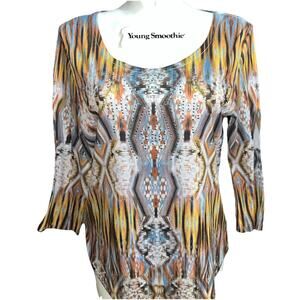 Unity World Wear Top Women’s Small Southwestern Lightweight Pullover Aztec